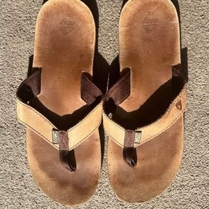 Reef Men's Leather Smoothy Flip Flops - 13